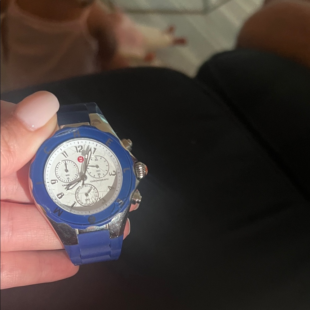 Michele Blue and Silver Women's Watch